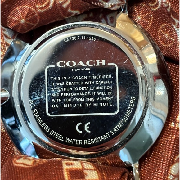 Coach Perry Horse Carriage Satin Scarf Watch - Orange - Picture 6 of 7